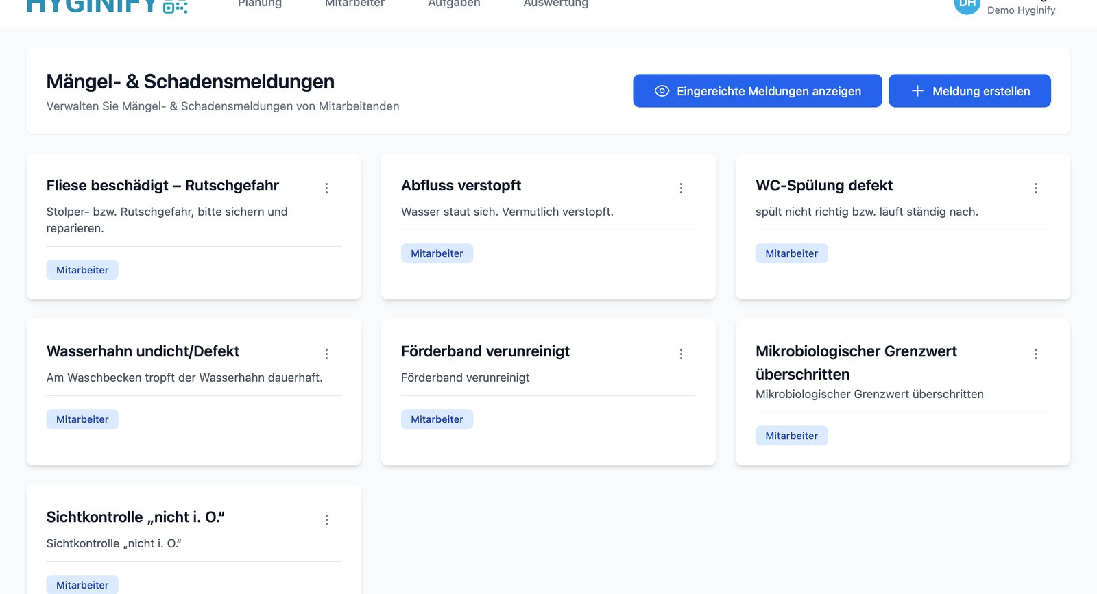 Maengelverwaltung und Schadensmeldungen