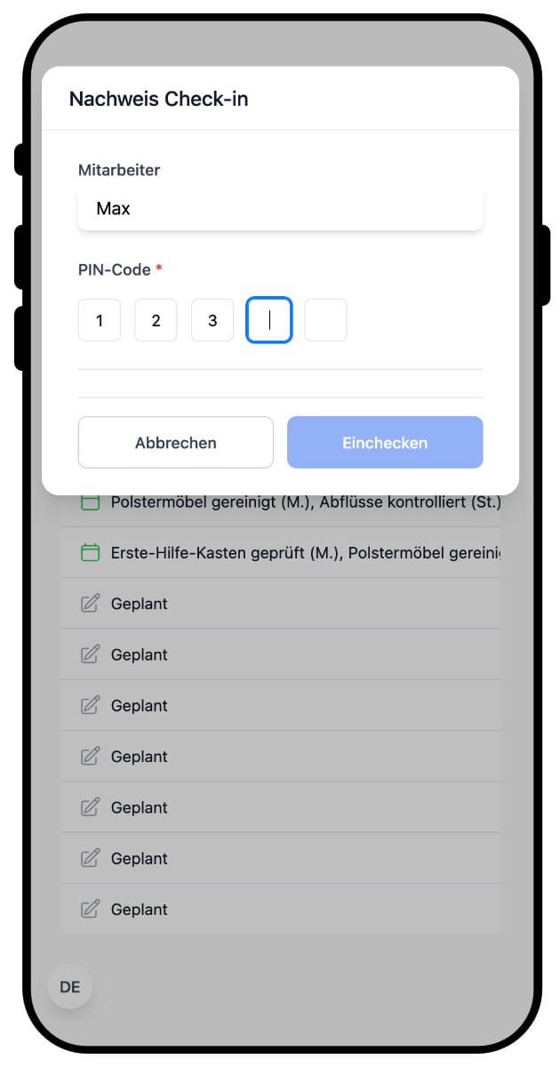 Hyginify Mitarbeiter - Schritt 3